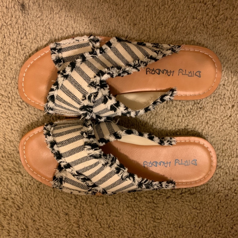 dirty laundry striped sandals